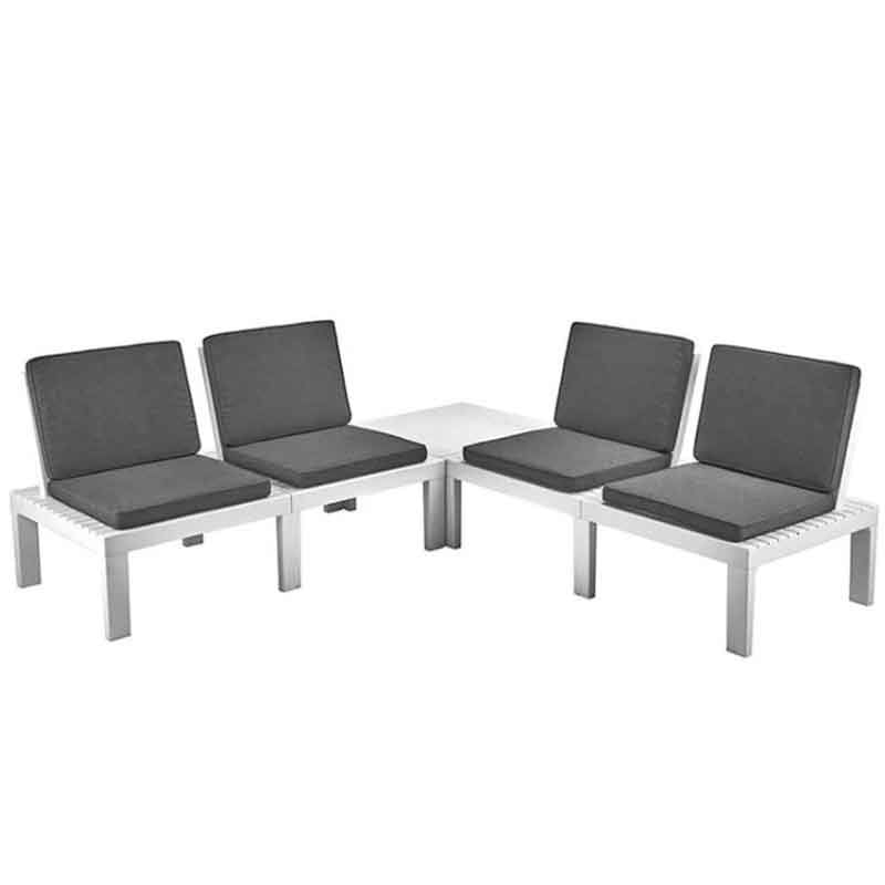 TRESILLO MOLOK + COJINES BLANCO CONJUNTO