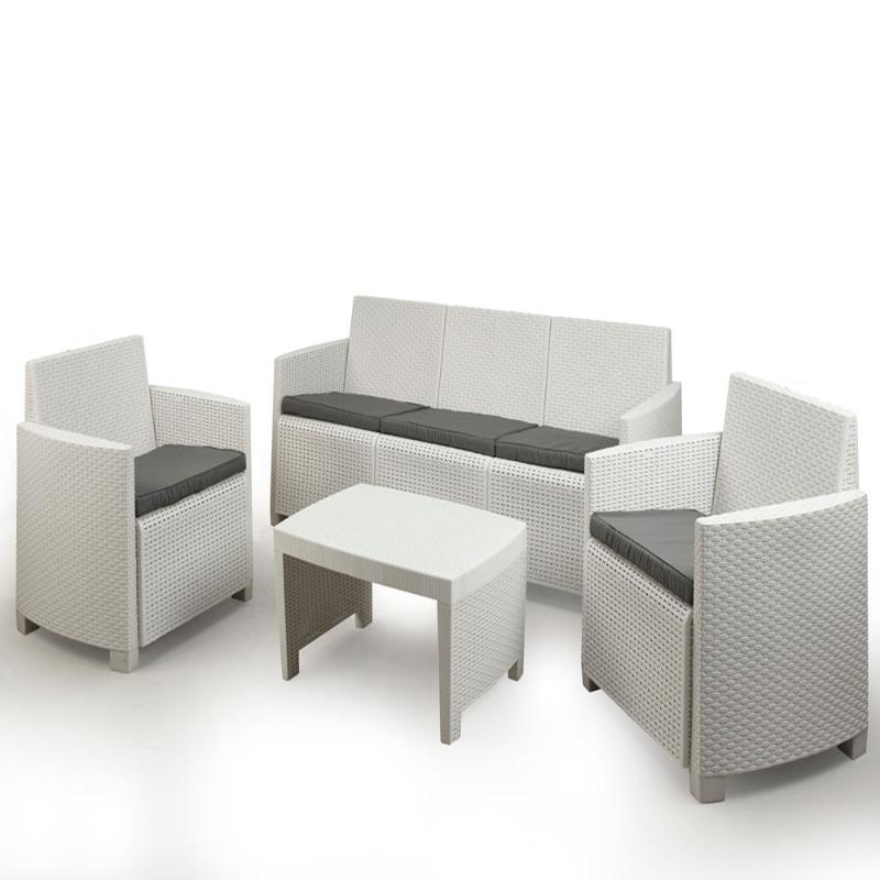 TRESILLO STROMBOLI Mas COJINES BLANCO CONJUNTO