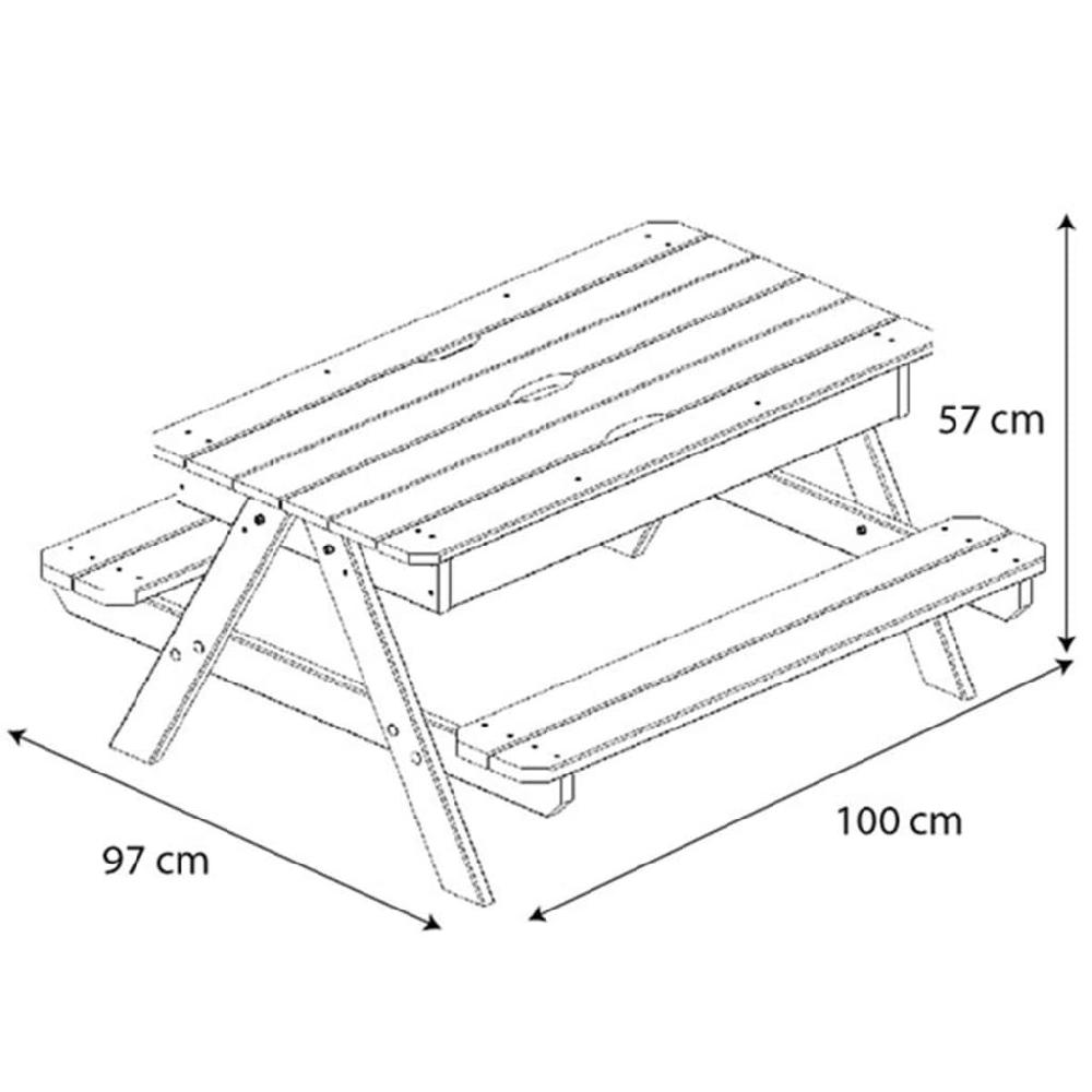 TRIGANO Mesa De Picnic Para Niños Picsand 100x97x57 Cm J-JOU054