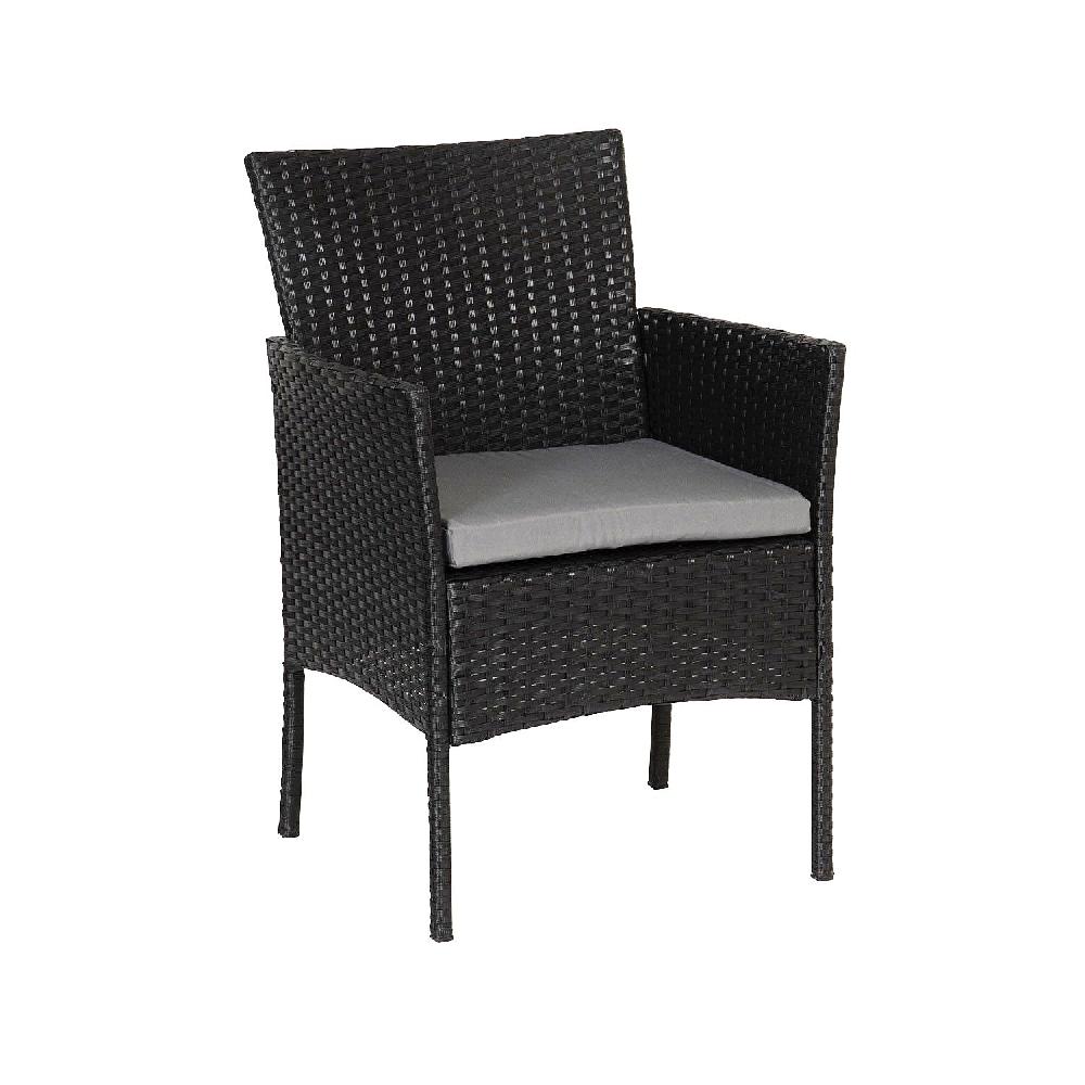 TULUM - Conjunto De Muebles De Jardin De Resina Trenzada - Negro Gris - BENEFFITO