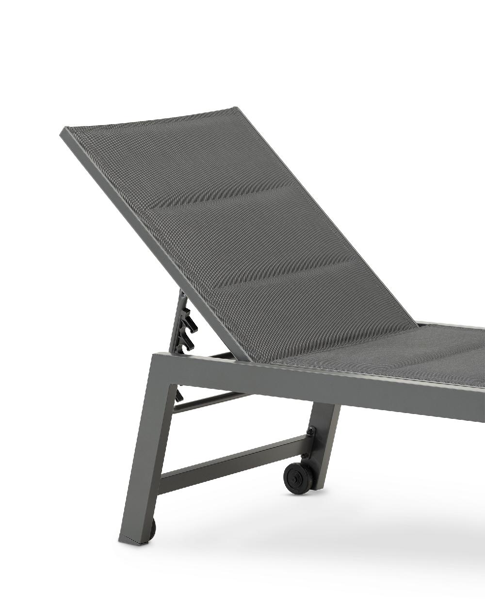 Tumbona Aluminio Antracita Con Ruedas - Tokyo