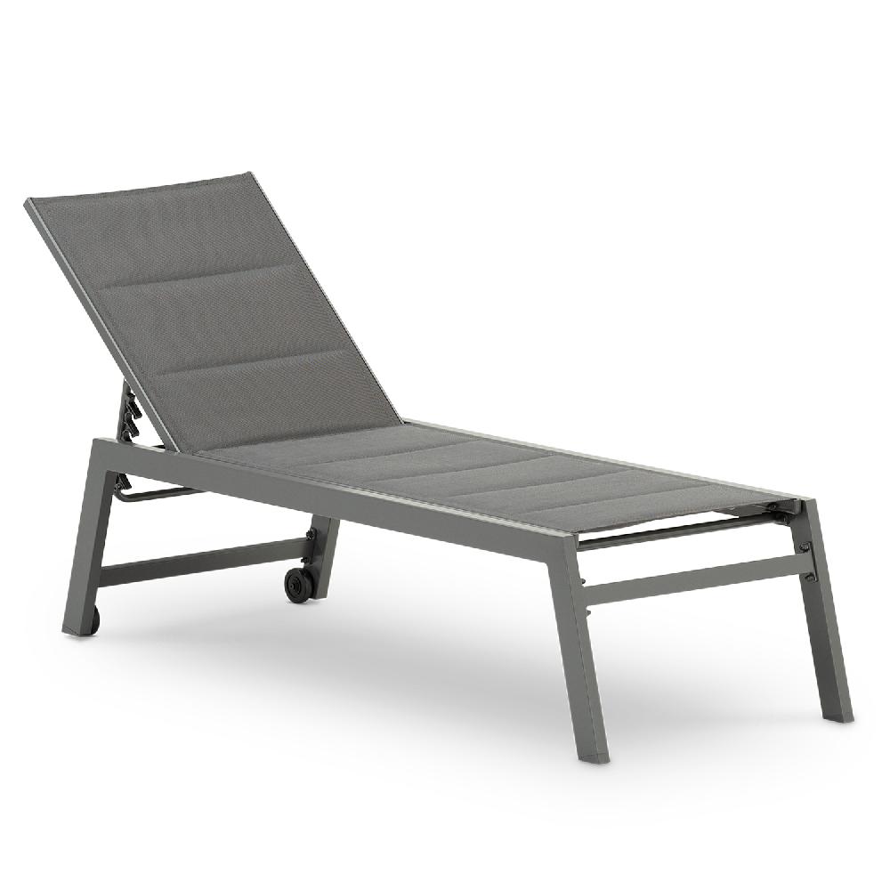 Tumbona aluminio antracita con ruedas - Tokyo