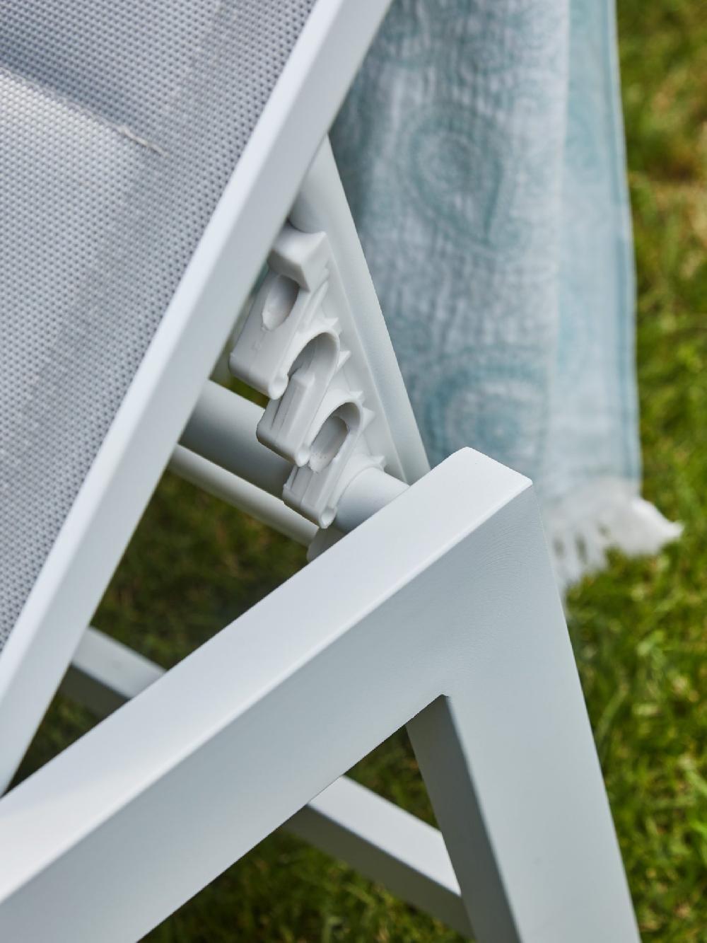 Tumbona Aluminio Blanco Con Ruedas - Tokyo