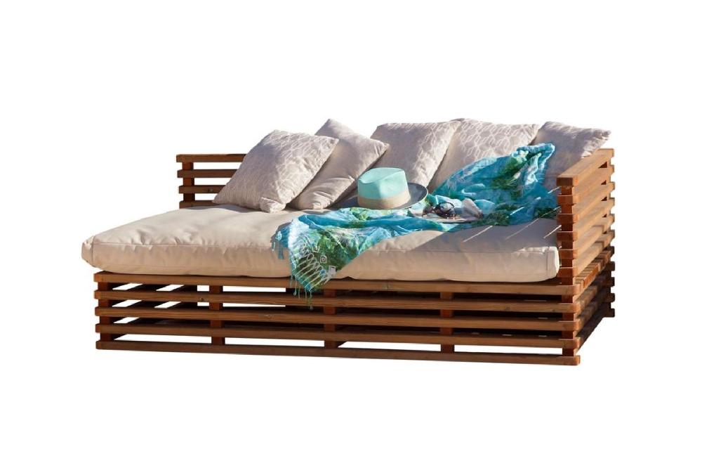 Tumbona De Jardín De Madera Relax XL Marrón 107x80x177 Cm