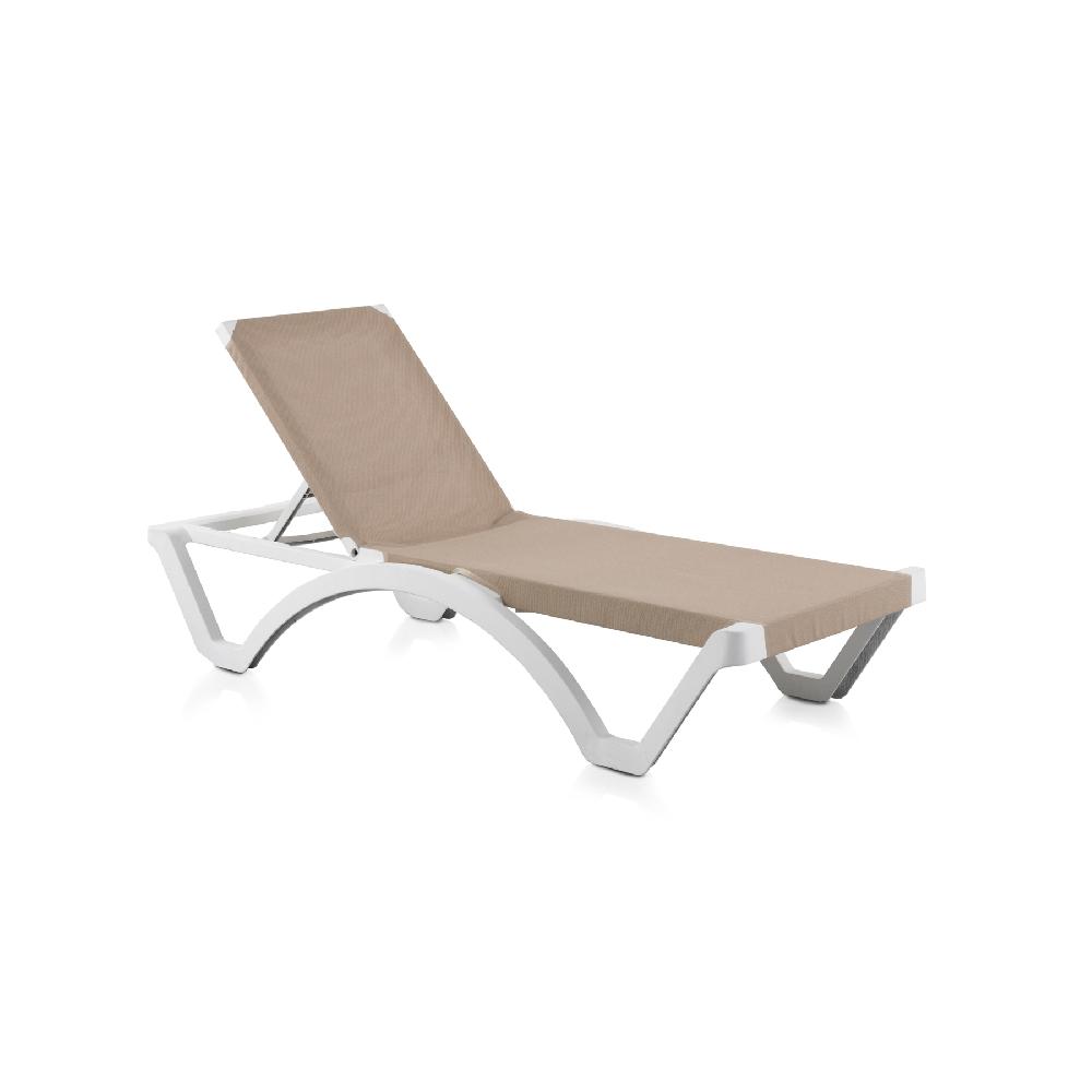 Tumbona de jardín sin cojín de polipropileno Mykonos beige