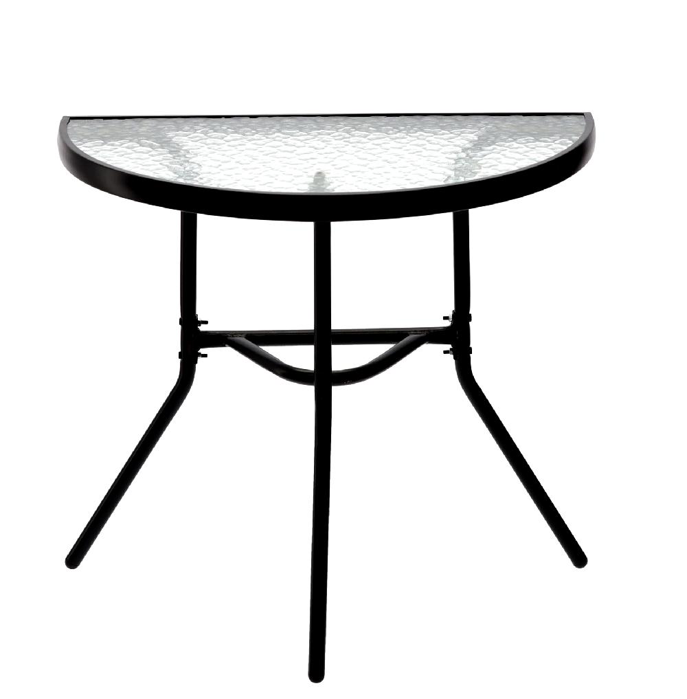 Venprodin - Juego Muebles De Balcón - Mesa Media + 2 Sillas Plegables Color Negro