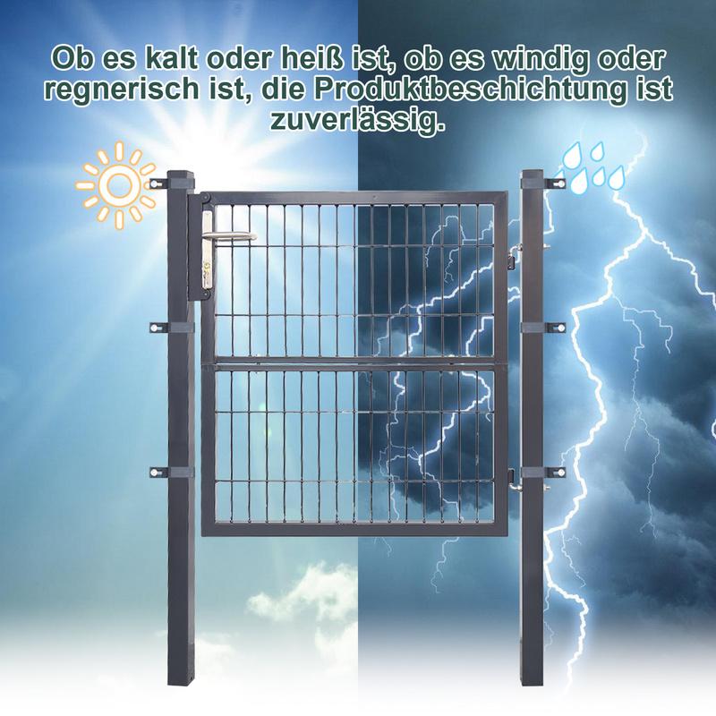 Verja De Doble Barra Puerta De Jardín - Antracita - 120x100CM