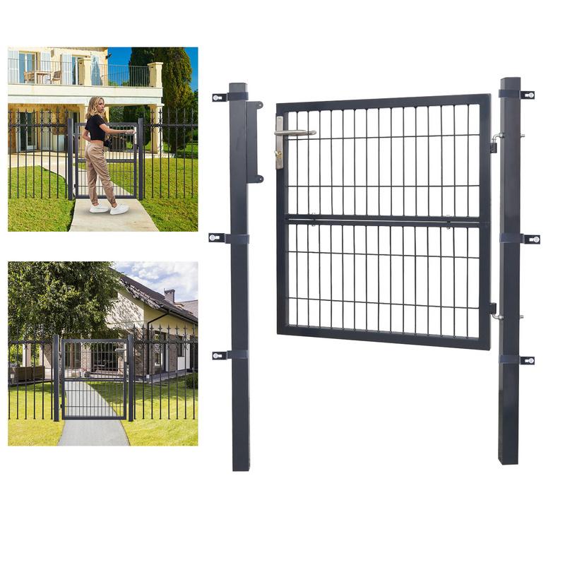 Verja de Doble Barra Puerta de Jardín - Antracita - 120x100CM