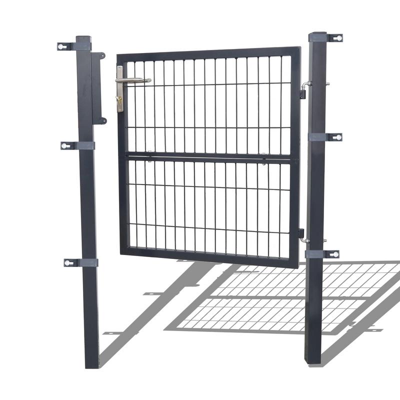 Verja de Doble Barra Puerta de Jardín - Antracita - 120x100CM