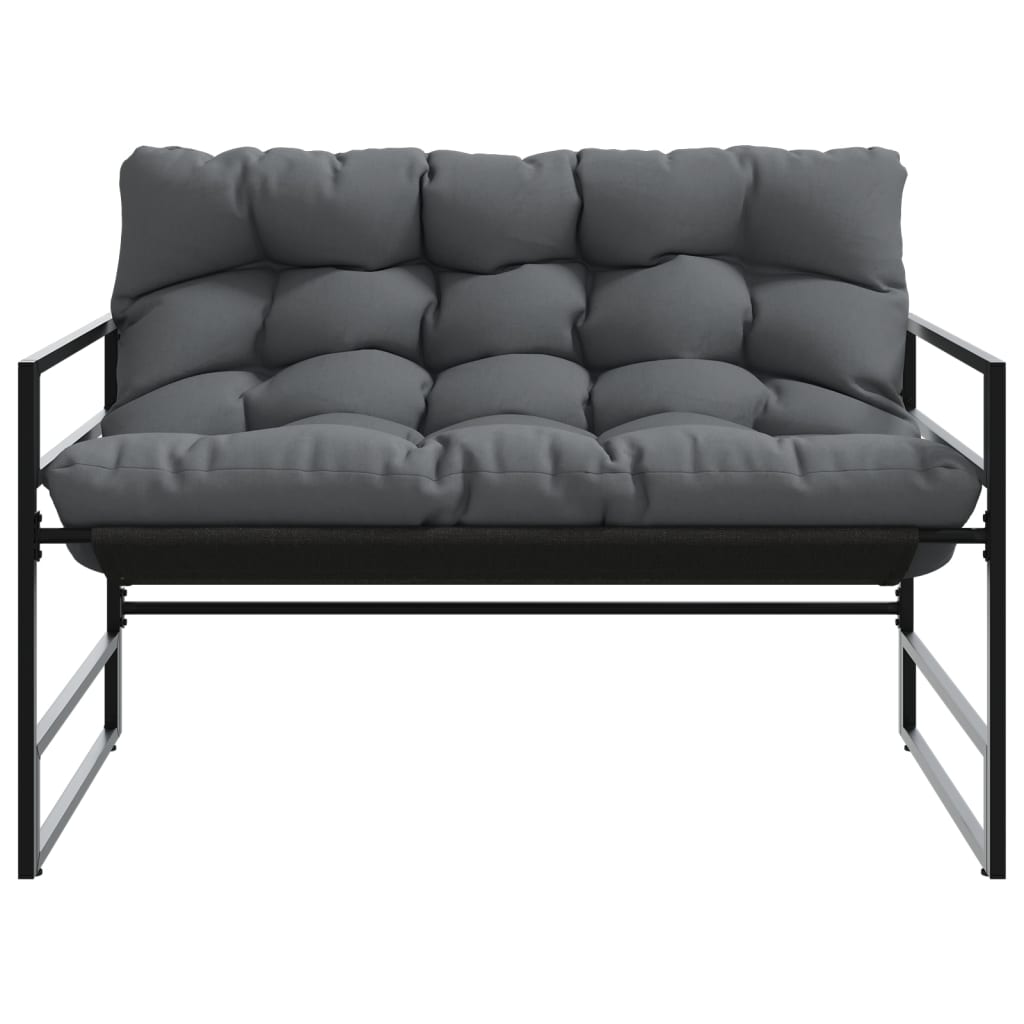 VidaXL Banco De Jardín Con Cojín Acero Antracita 113 Cm