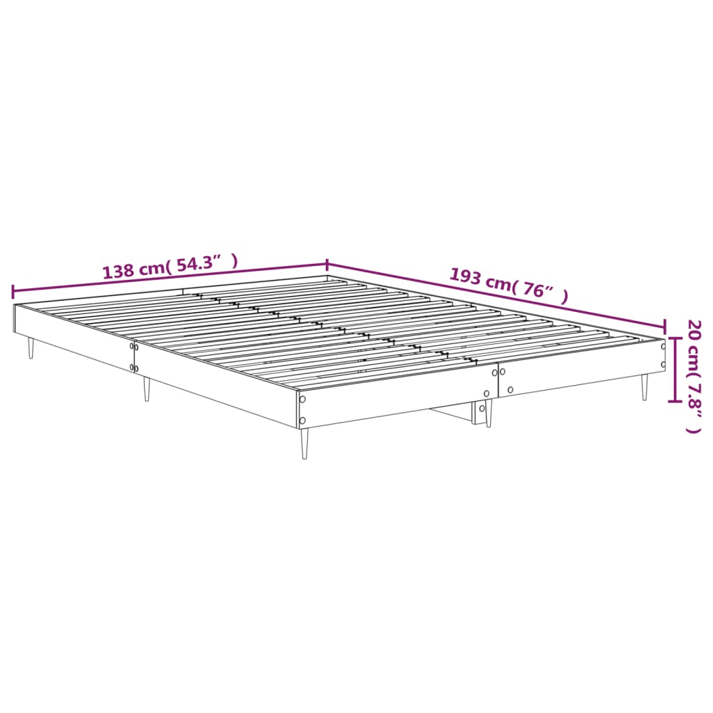 VidaXL Estructura De Cama Madera De Ingeniería Blanca 135x190 Cm