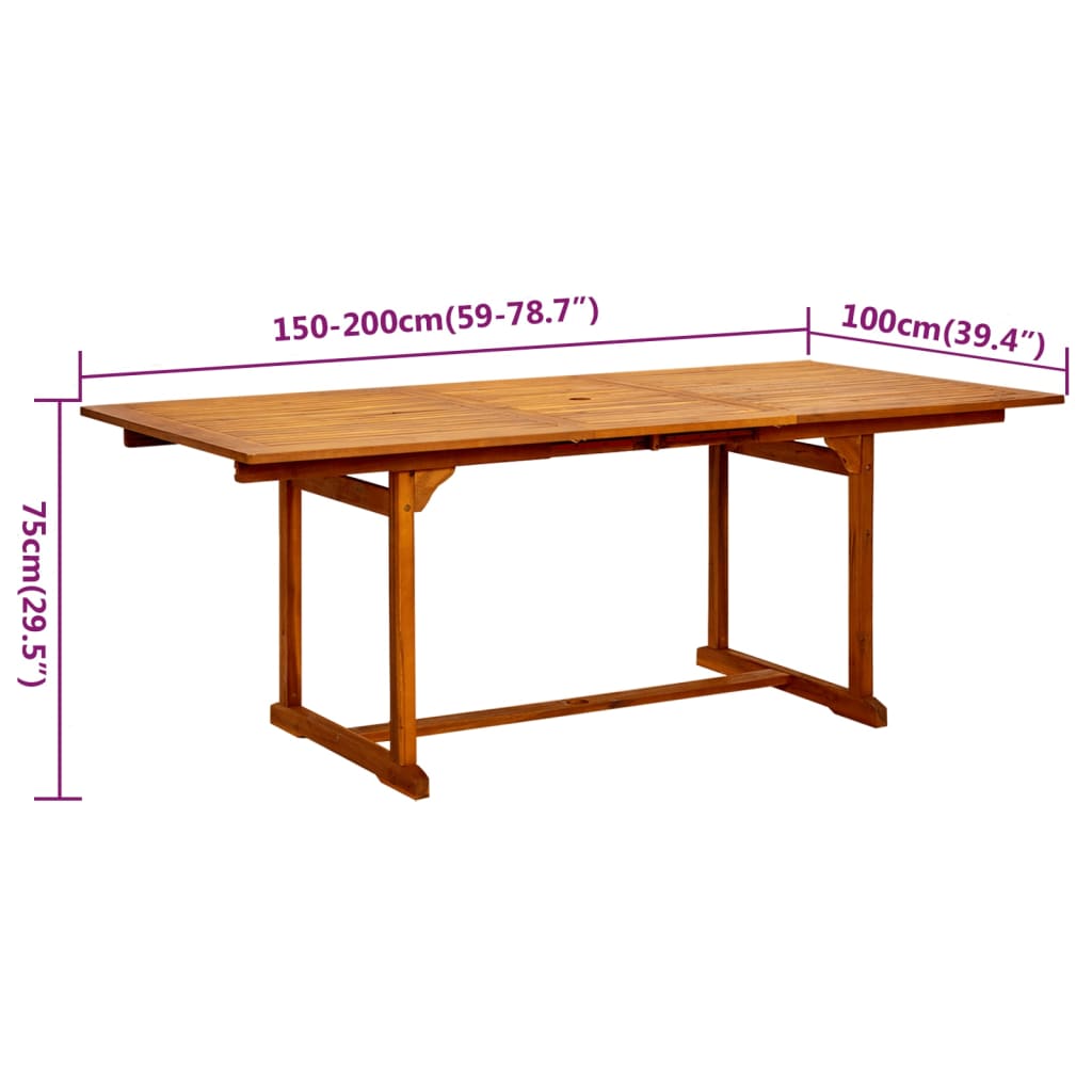 VidaXL Juego De Comedor De Jardín 5 Piezas Madera Maciza De Acacia