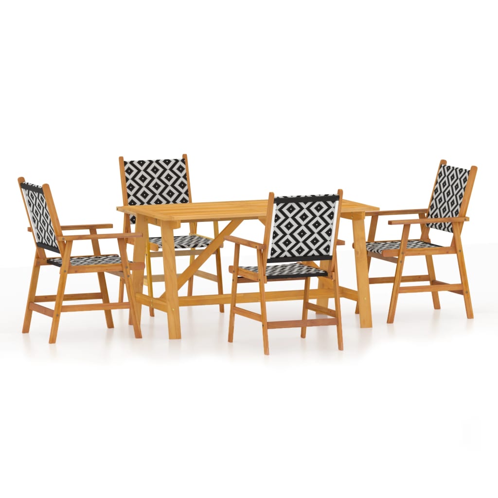 VidaXL Juego De Comedor De Jardín 5 Piezas Madera Maciza De Acacia