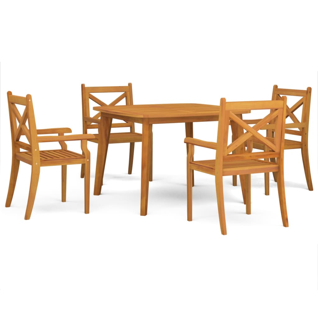 VidaXL Juego De Comedor De Jardín 5 Piezas Madera Maciza De Acacia