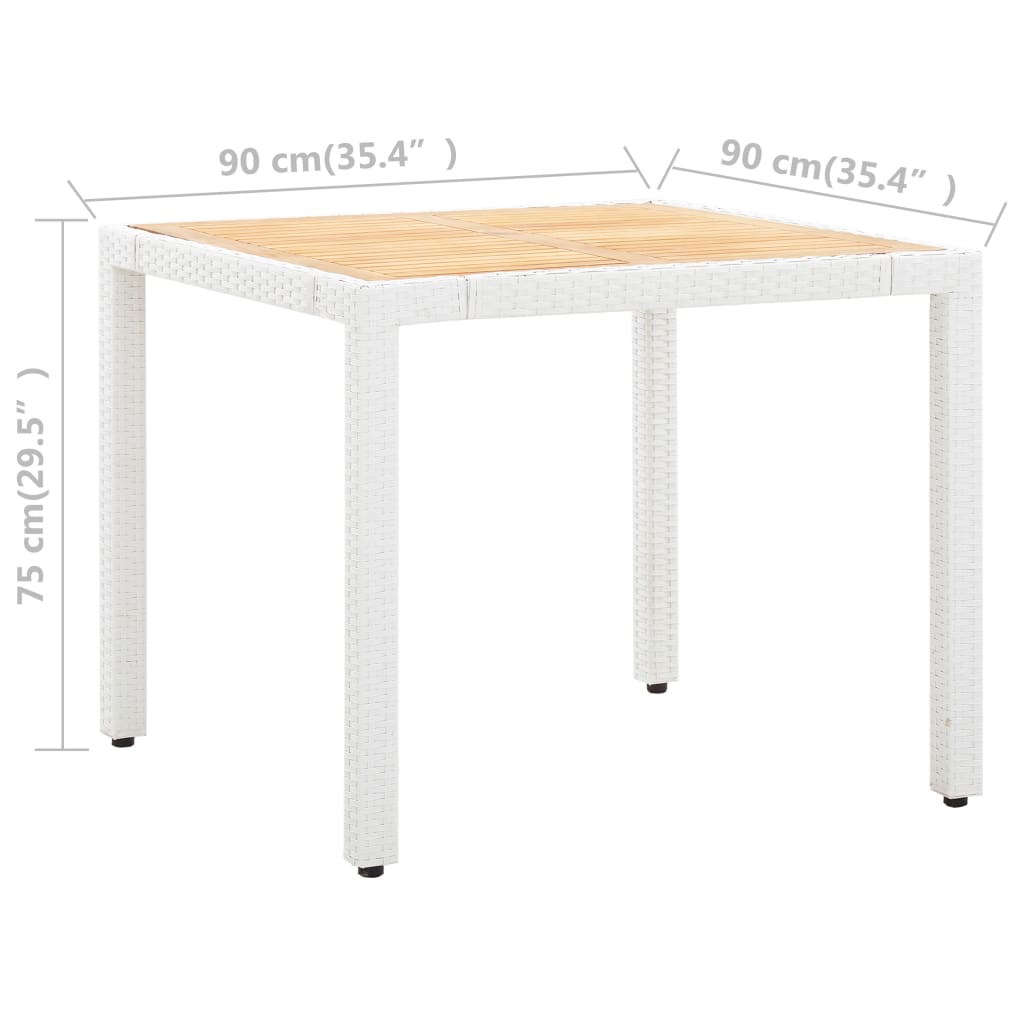 VidaXL Juego De Comedor De Jardín 5 Piezas Ratán Sintético Blanco