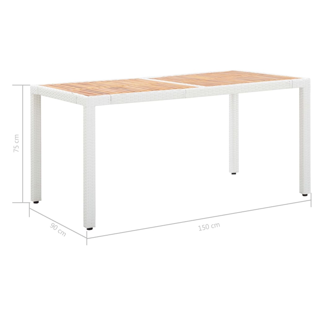 VidaXL Juego De Comedor De Jardín 7 Piezas Ratán Sintético Blanco