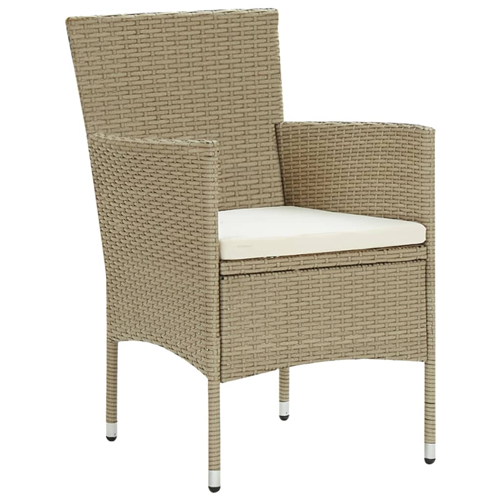 VidaXL Juego De Comedor De Jardín 7 Piezas Ratán Sintético Beige