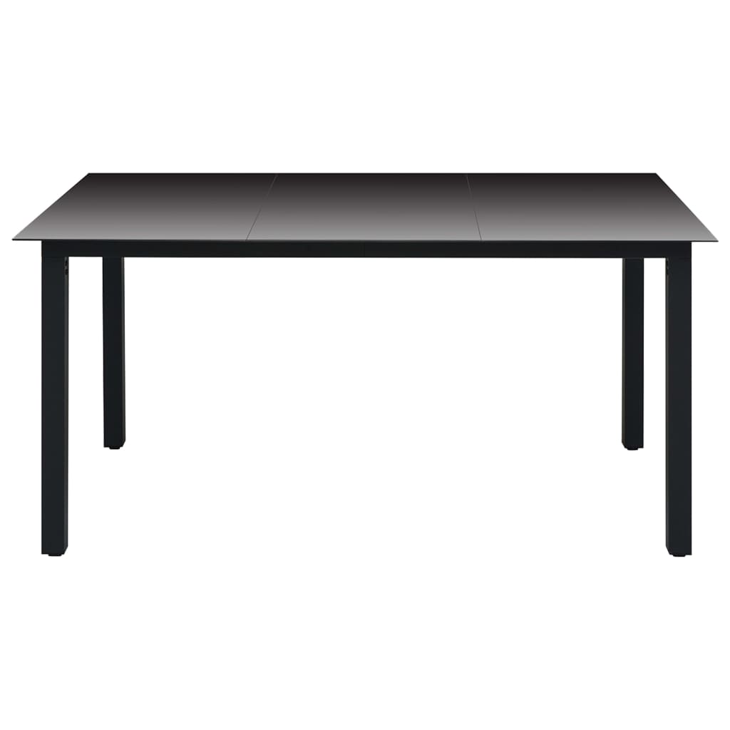 VidaXL Juego De Comedor De Jardín Negro 5 Piezas