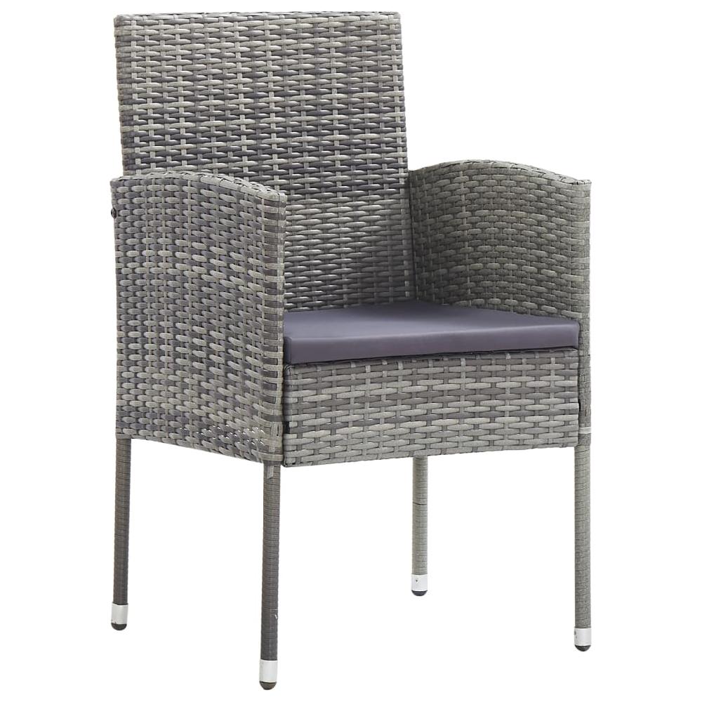 VidaXL Juego De Comedor Jardín 3 Piezas Ratán Sintético Gris Antracita