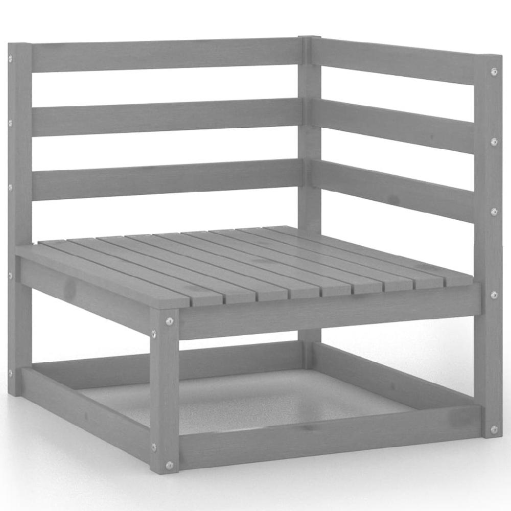 VidaXL Juego De Muebles De Jardín 11 Piezas Madera Maciza De Pino Gris