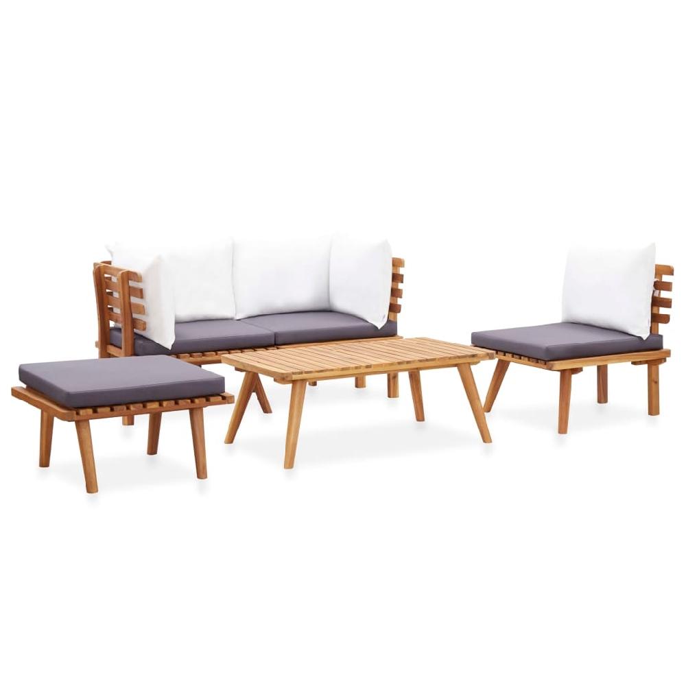 VidaXL Juego De Muebles De Jardín 5 Pzas Madera Maciza De Acacia