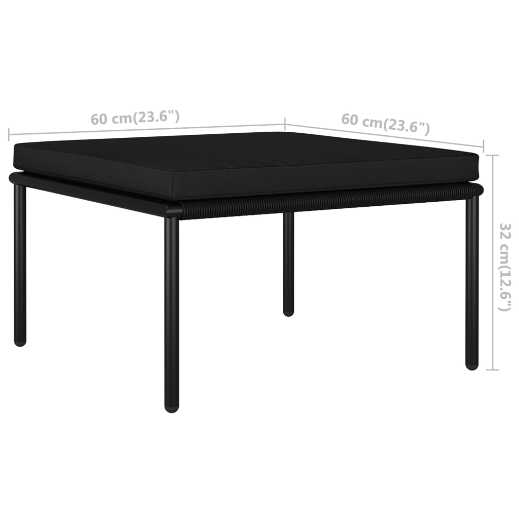 VidaXL Juego De Muebles De Jardín 8 Piezas Con Cojines PVC Negro