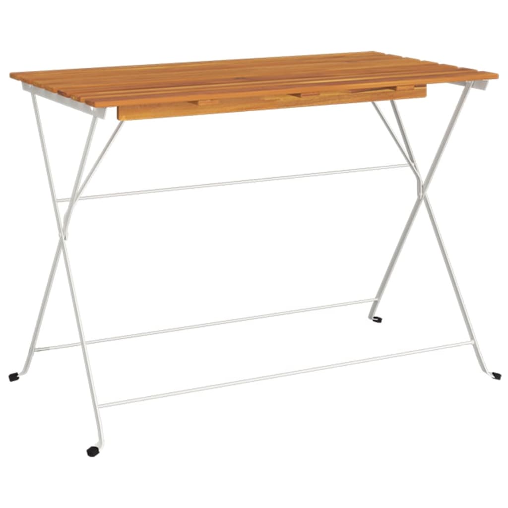 VidaXL Mesa De Cafetería Plegable Madera Acacia Y Acero 100x54x71 Cm
