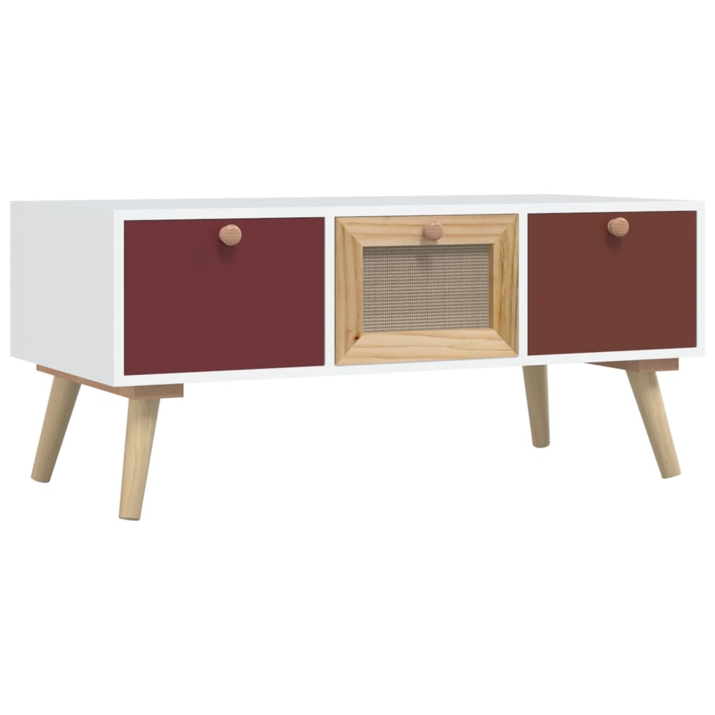 VidaXL Mesa De Centro Con Cajones Madera Contrachapada 80x40x35 5 Cm