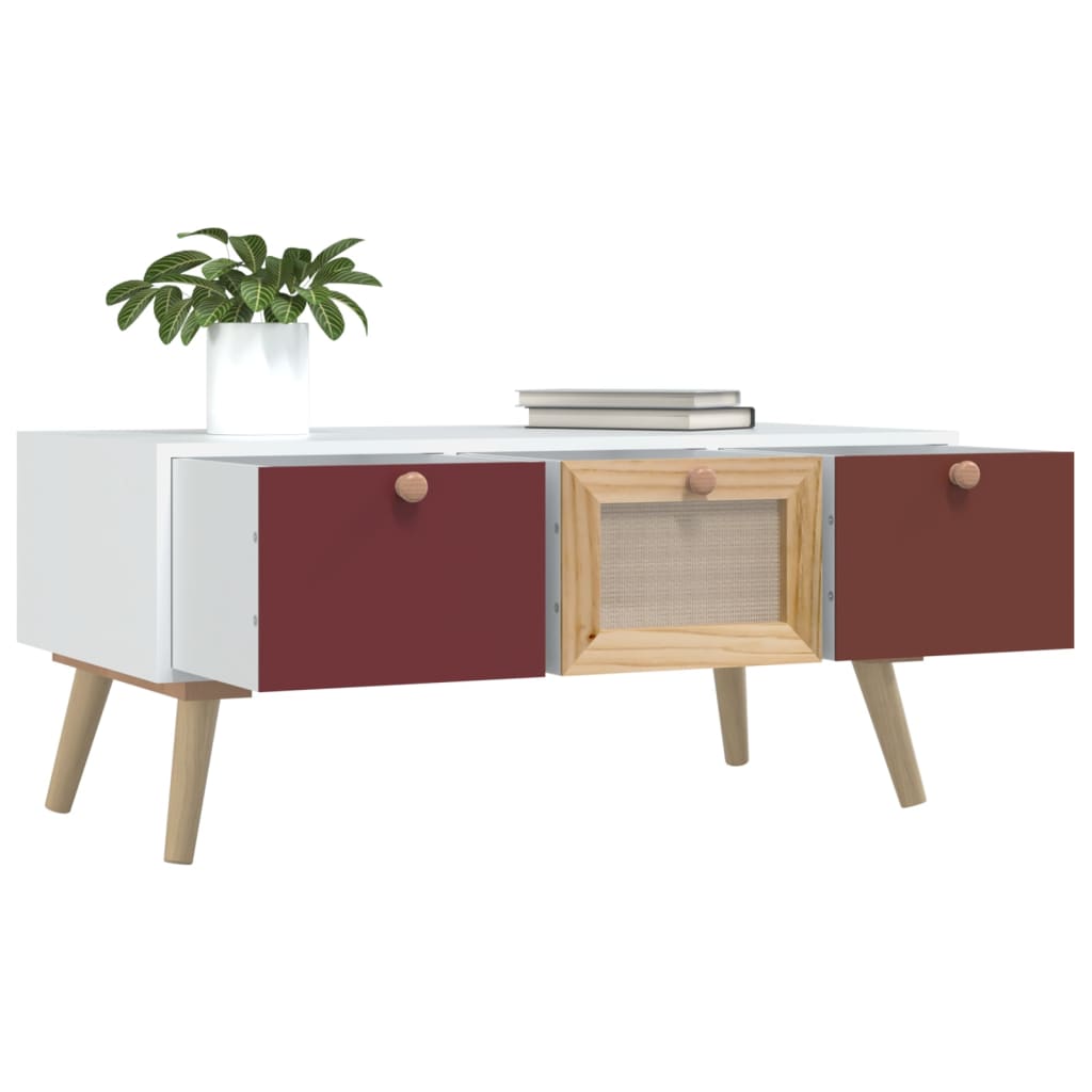 VidaXL Mesa De Centro Con Cajones Madera Contrachapada 80x40x35 5 Cm