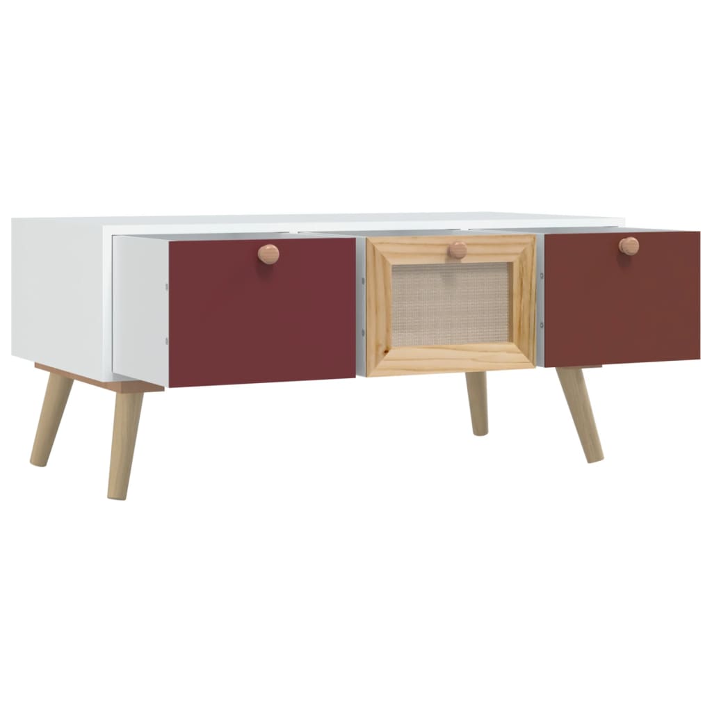 VidaXL Mesa De Centro Con Cajones Madera Contrachapada 80x40x35 5 Cm