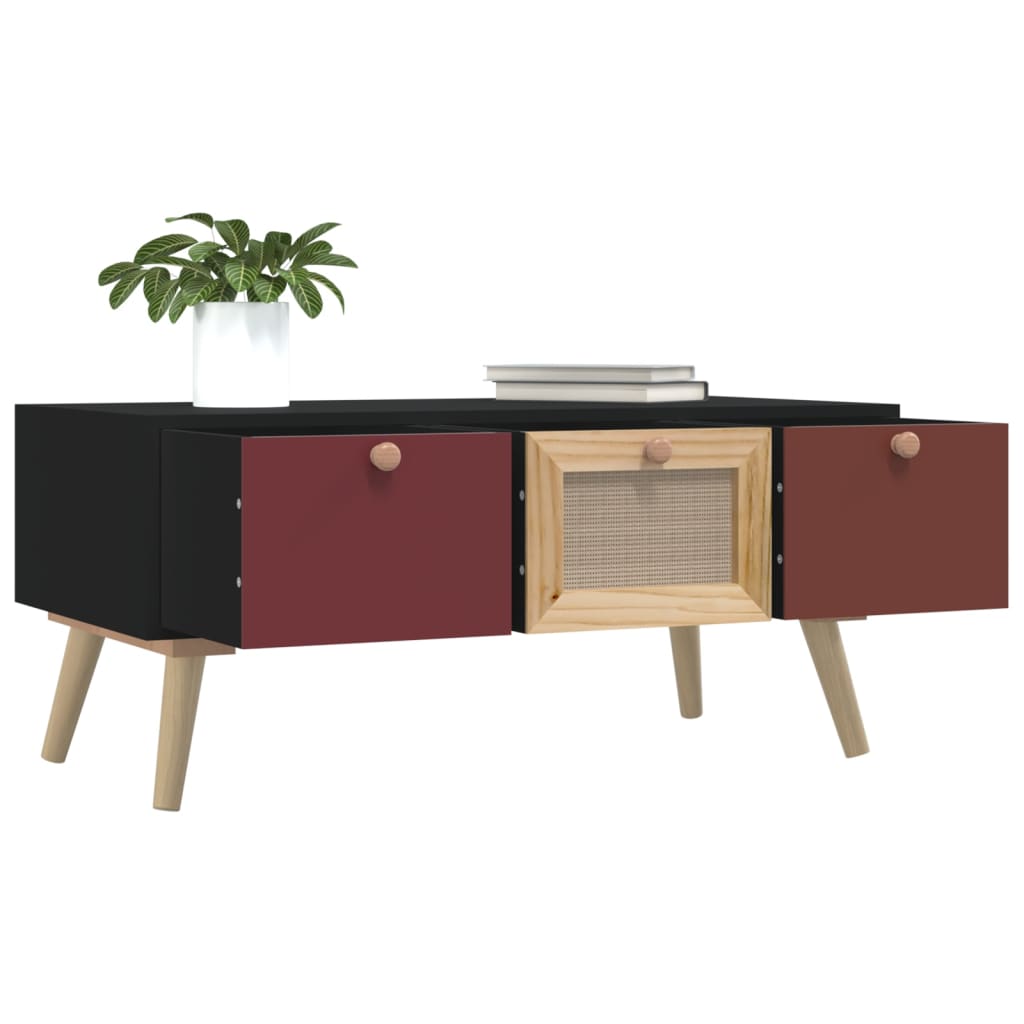 VidaXL Mesa De Centro Con Cajones Madera Contrachapada 80x40x35 5 Cm