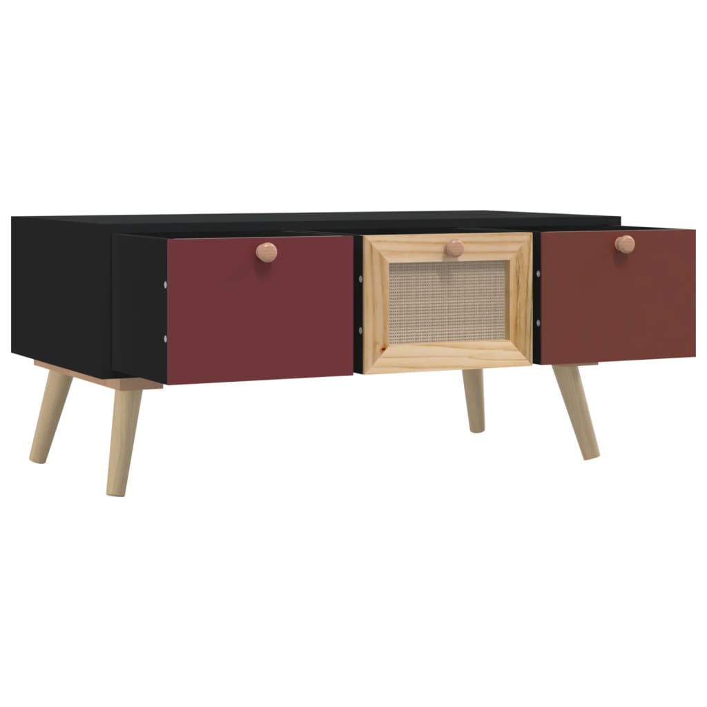 VidaXL Mesa De Centro Con Cajones Madera Contrachapada 80x40x35 5 Cm