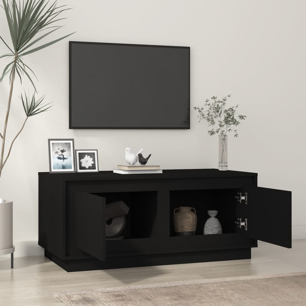 VidaXL Mesa De Centro Madera Contrachapada Negro 102x50x44 Cm