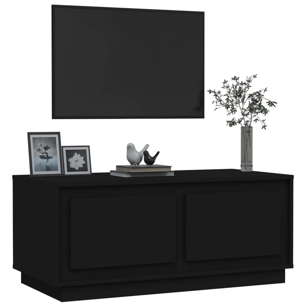 VidaXL Mesa De Centro Madera Contrachapada Negro 102x50x44 Cm