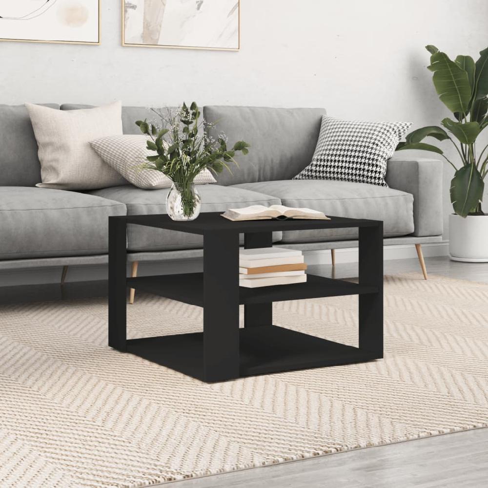 vidaXL Mesa de centro madera de ingeniería negro 59 5x59 5x40 cm