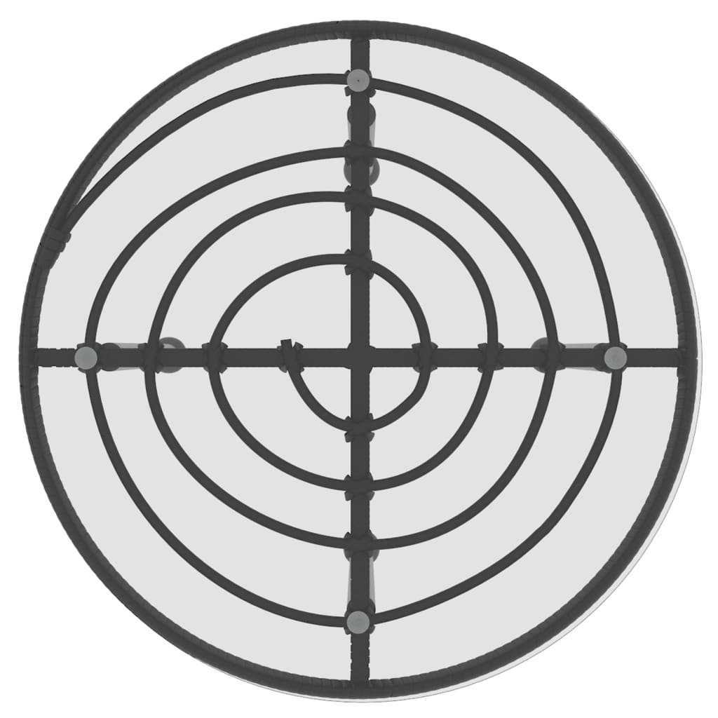 VidaXL Mesa De Comedor De Vidrio Templado Y Acero Negro Ø50 Cm