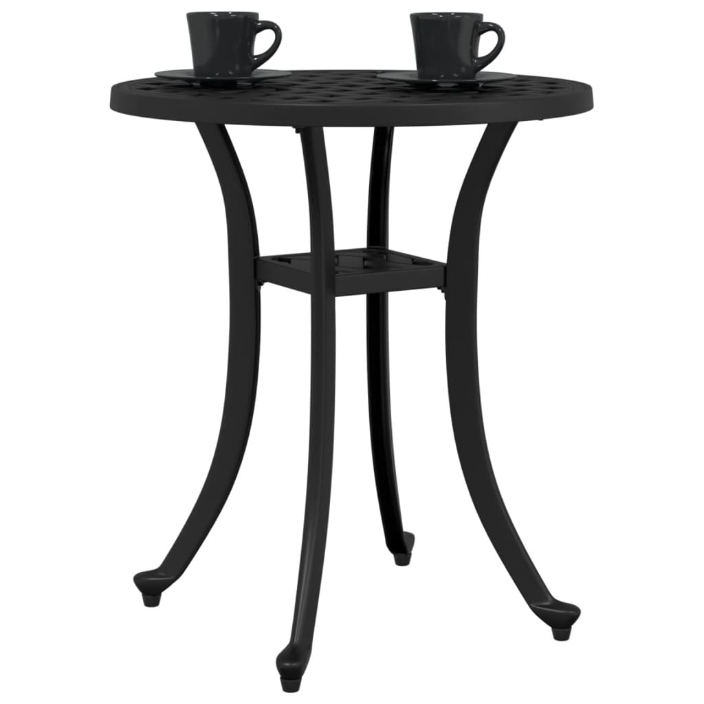 VidaXL Mesa De Jardín Aluminio Fundido Negro Ø48x53 Cm