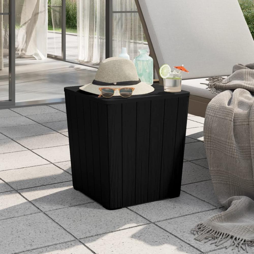 vidaXL Mesa de jardín con tapa extraíble polipropileno negro