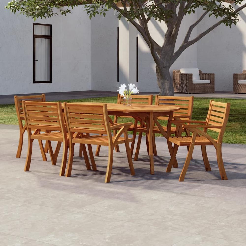 vidaXL Mesa de jardín madera maciza de acacia 200x90x75 cm