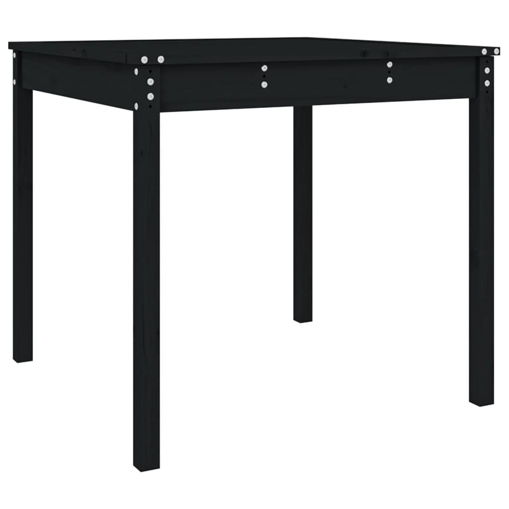 VidaXL Mesa De Jardín Madera Maciza Pino Negro 82 5x82 5x76 Cm