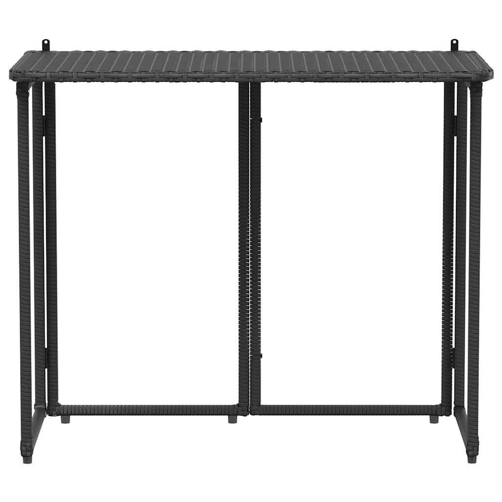 VidaXL Mesa De Jardín Plegable De Ratán Sintético Negra 90x51x75 Cm