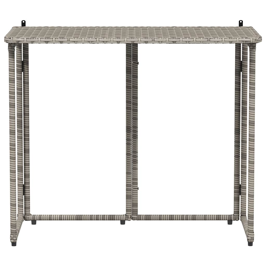 VidaXL Mesa De Jardín Plegable Gris 90x51x75 Cm Ratán Sintético