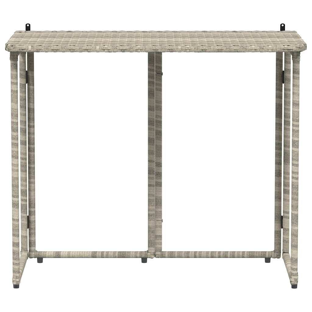 VidaXL Mesa De Jardín Plegable Gris Claro 90x51x75 Cm Ratán Sintético