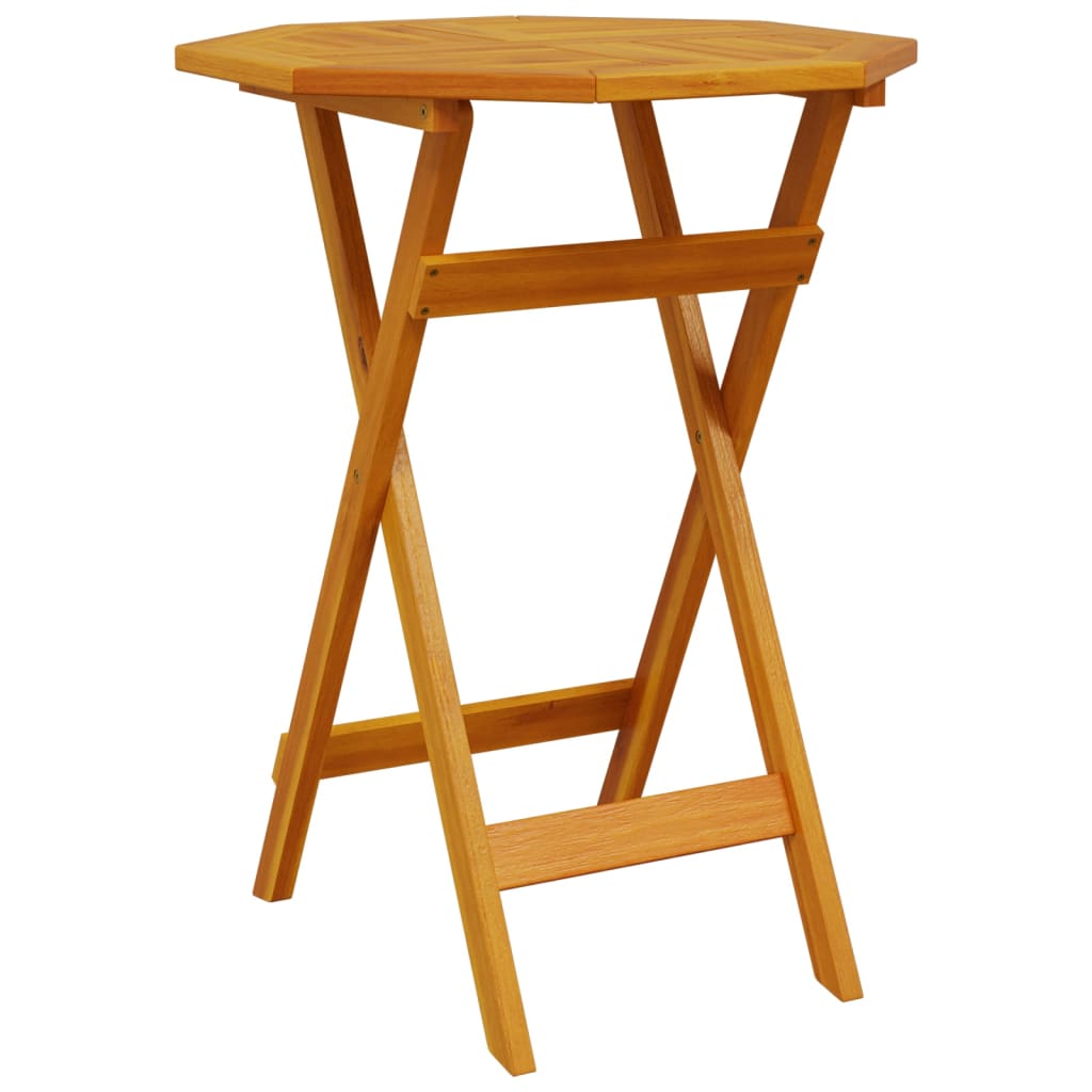 VidaXL Mesa De Jardín Plegable Madera Maciza De Acacia Ø60x75 Cm