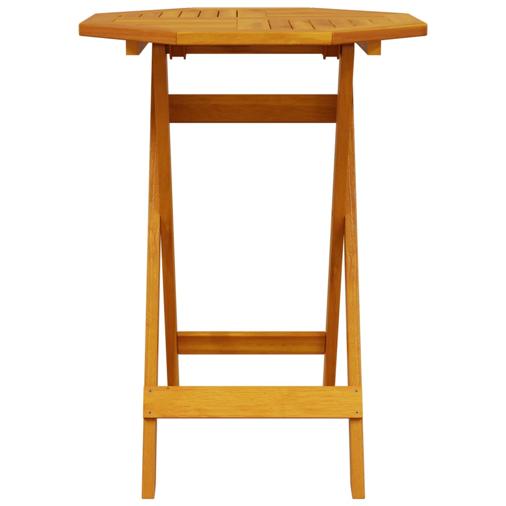 VidaXL Mesa De Jardín Plegable Madera Maciza De Acacia Ø60x75 Cm
