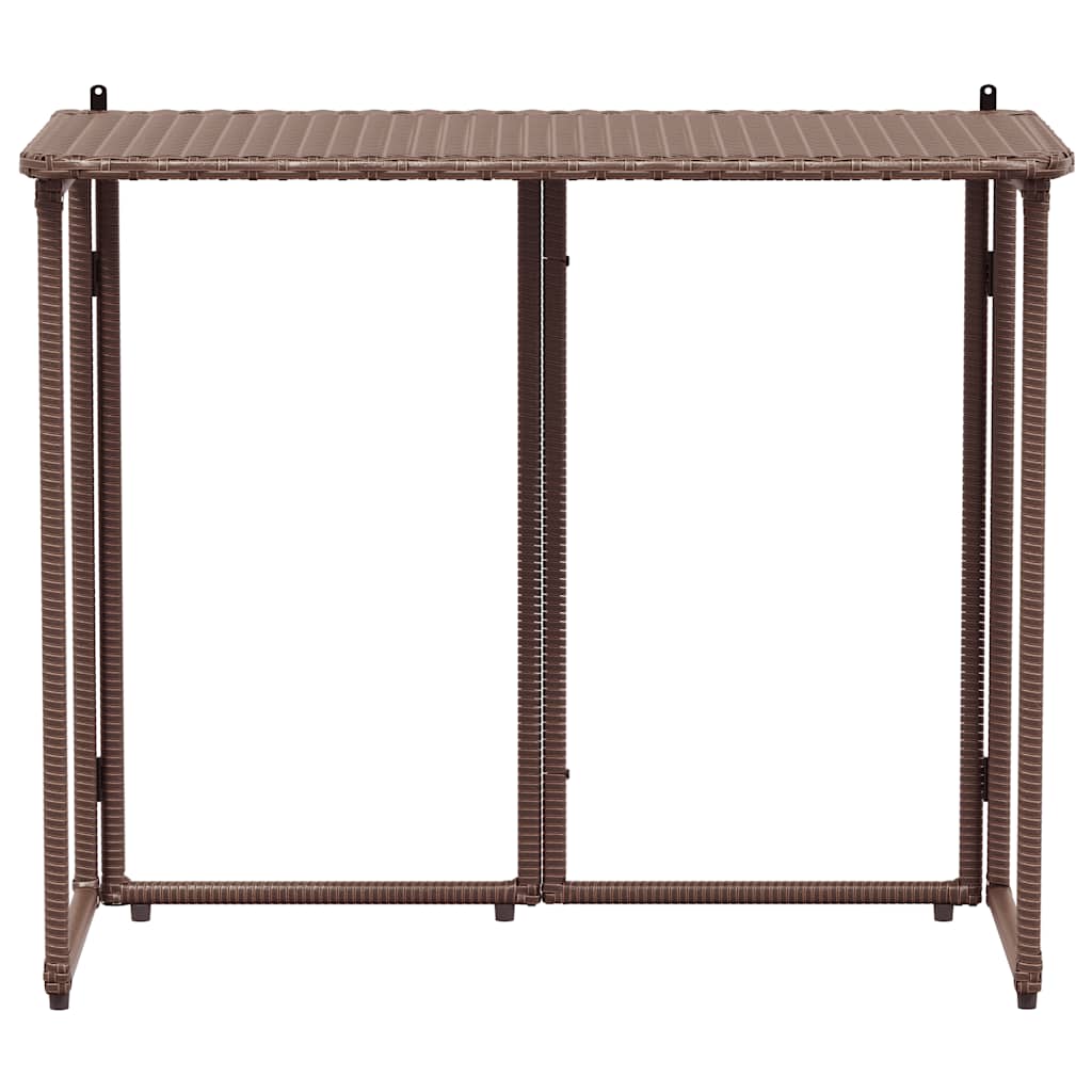 VidaXL Mesa De Jardín Plegable Marrón 90x51x75 Cm Ratán Sintético