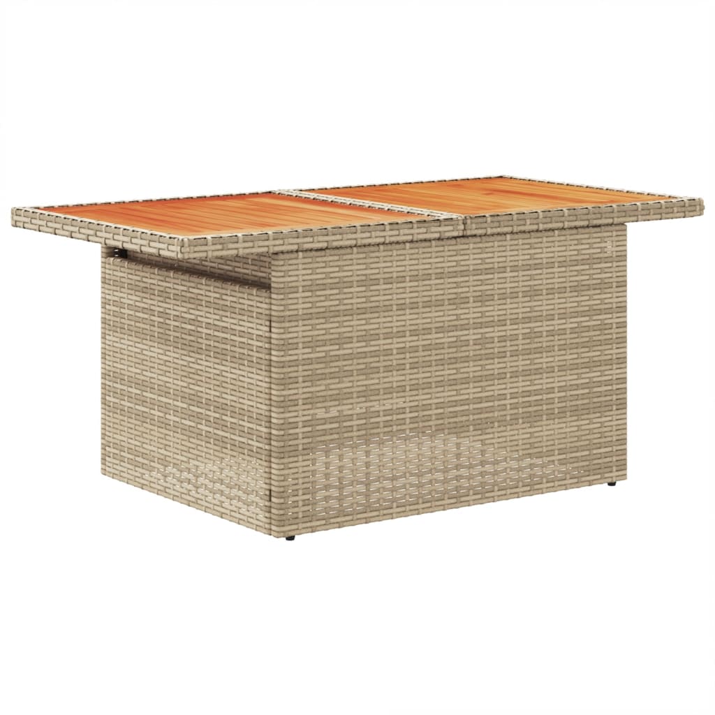 VidaXL Mesa De Jardín Ratán PE Y Madera De Acacia Beige 100x55x73 Cm