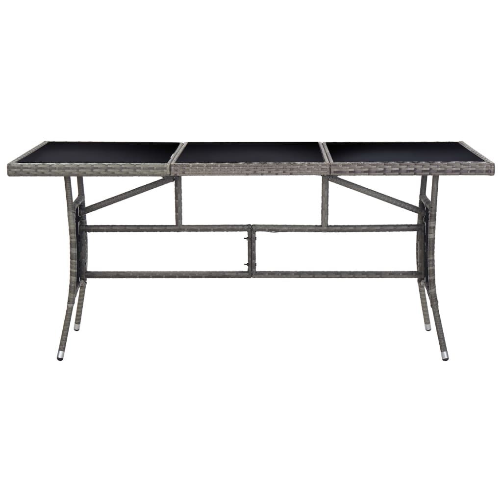 VidaXL Mesa De Jardín Ratán Sintético Gris 170x80x74 Cm