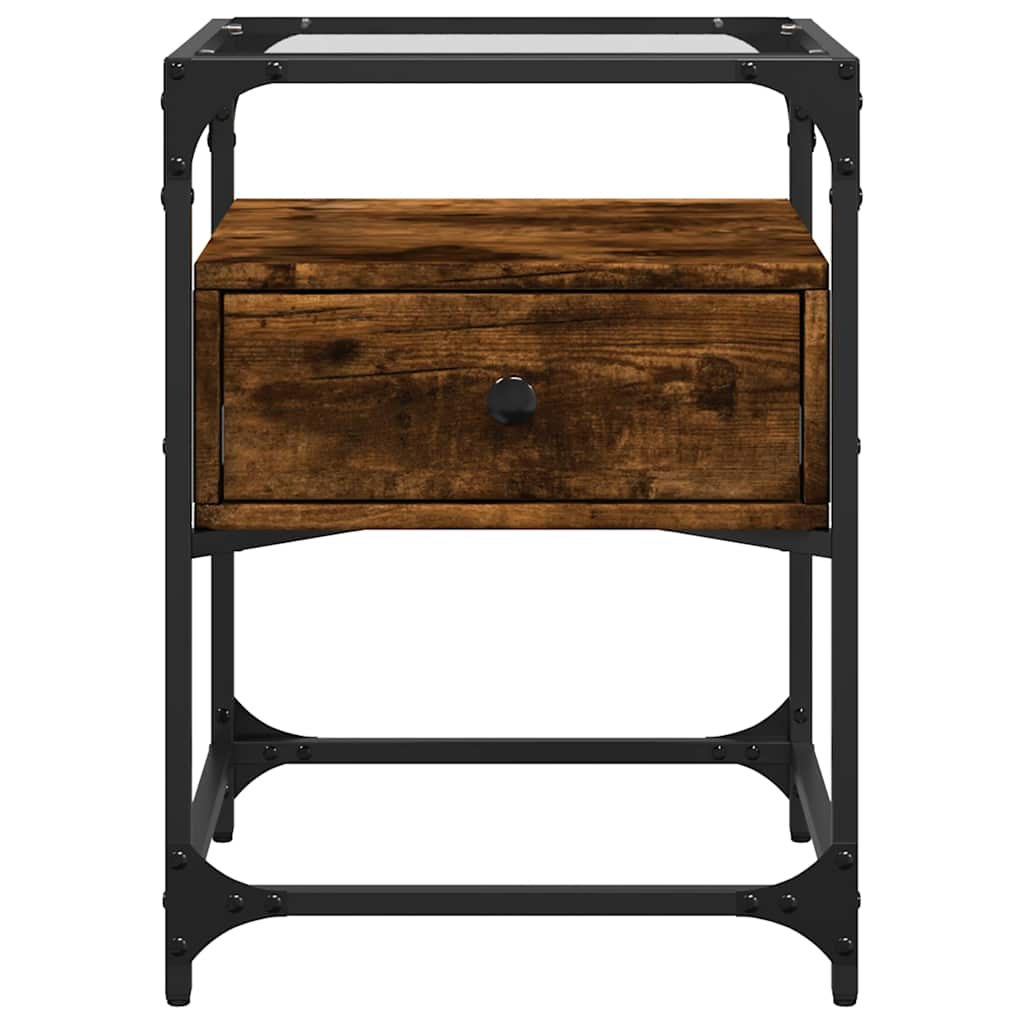 VidaXL Mesita De Noche Madera De Ingeniería Roble Ahumado 40x40x55 Cm