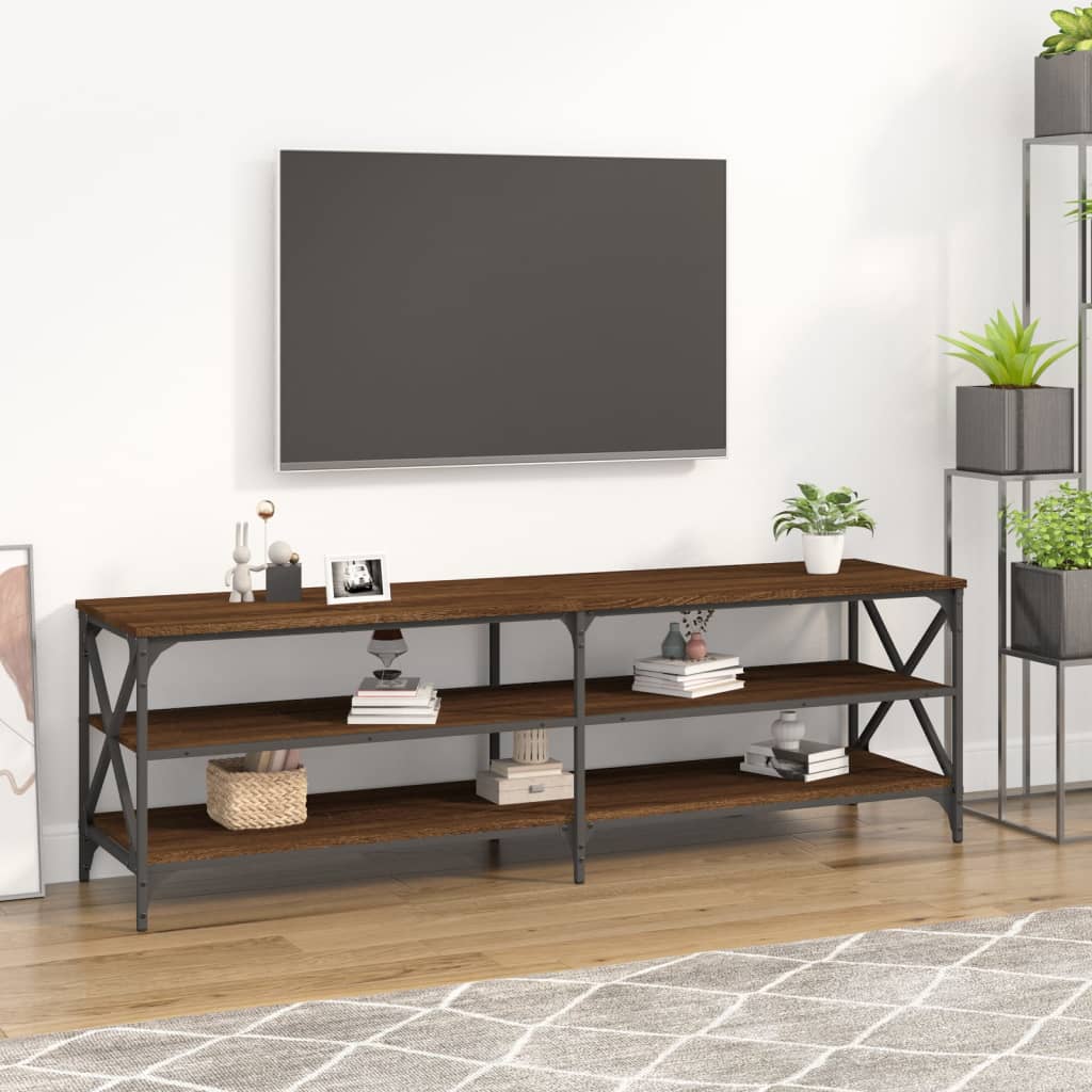 vidaXL Mueble de TV madera contrachapada marrón roble 160x40x50 cm